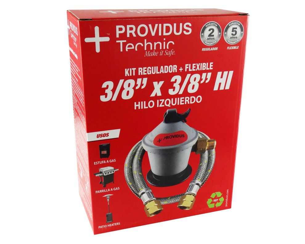 Kit regulador 3/8'' HI izquierdo + flexible 1 m Providus-4