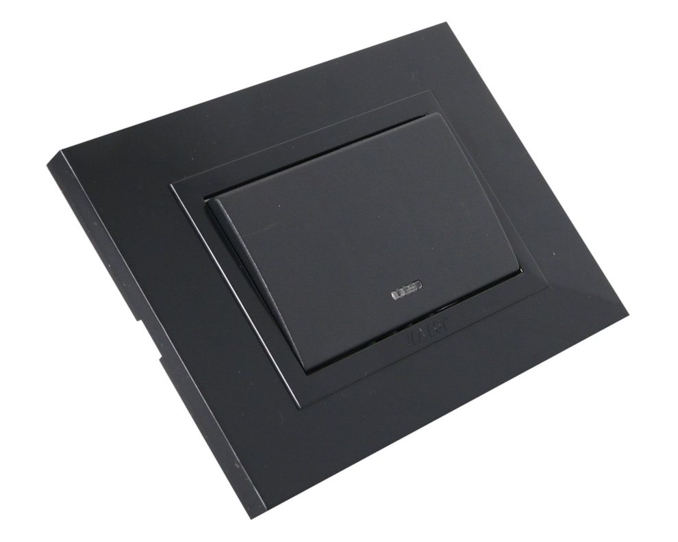 Placa armada interruptor simple 9/12 negro Kalop-1