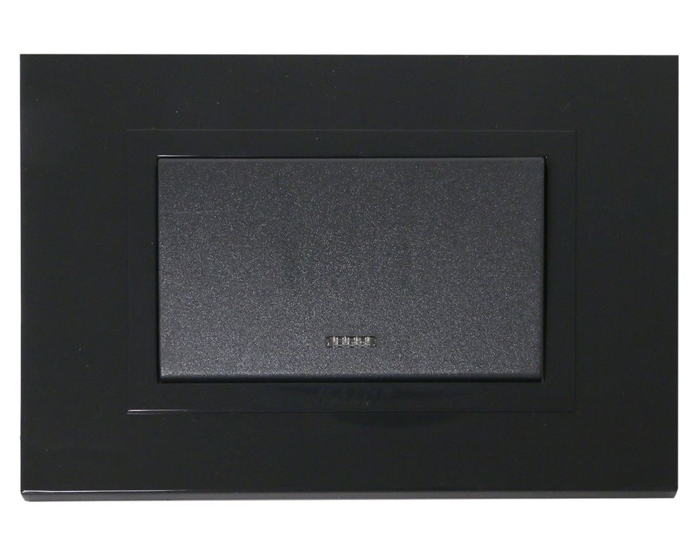 Placa armada interruptor simple 9/12 negro Kalop-0