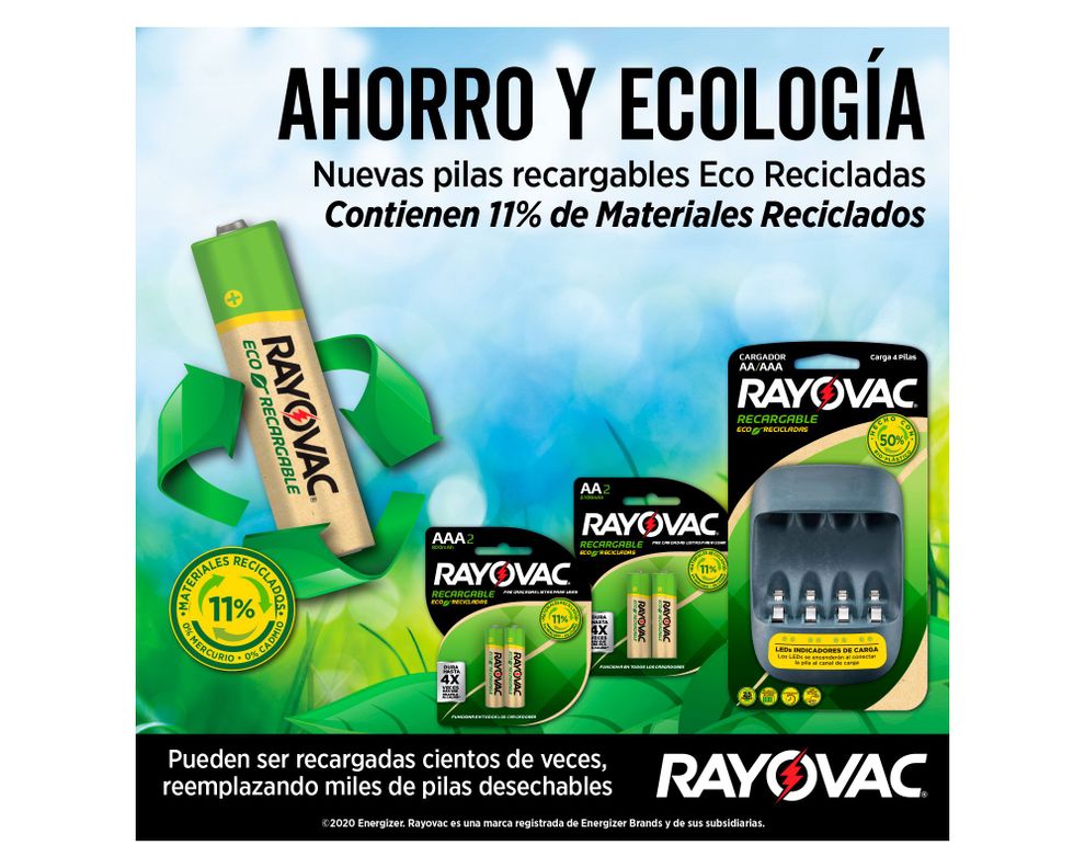 Cargador de pilas Ecológico Rayovac.-2