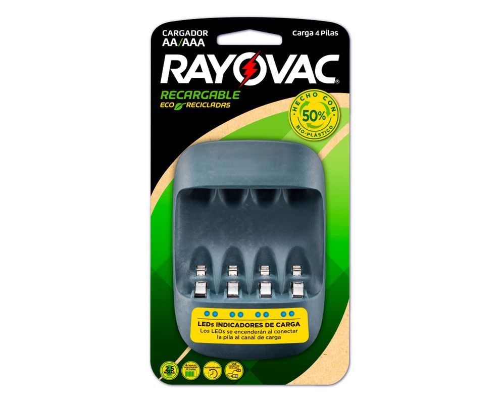 Cargador de pilas Ecológico Rayovac.-0