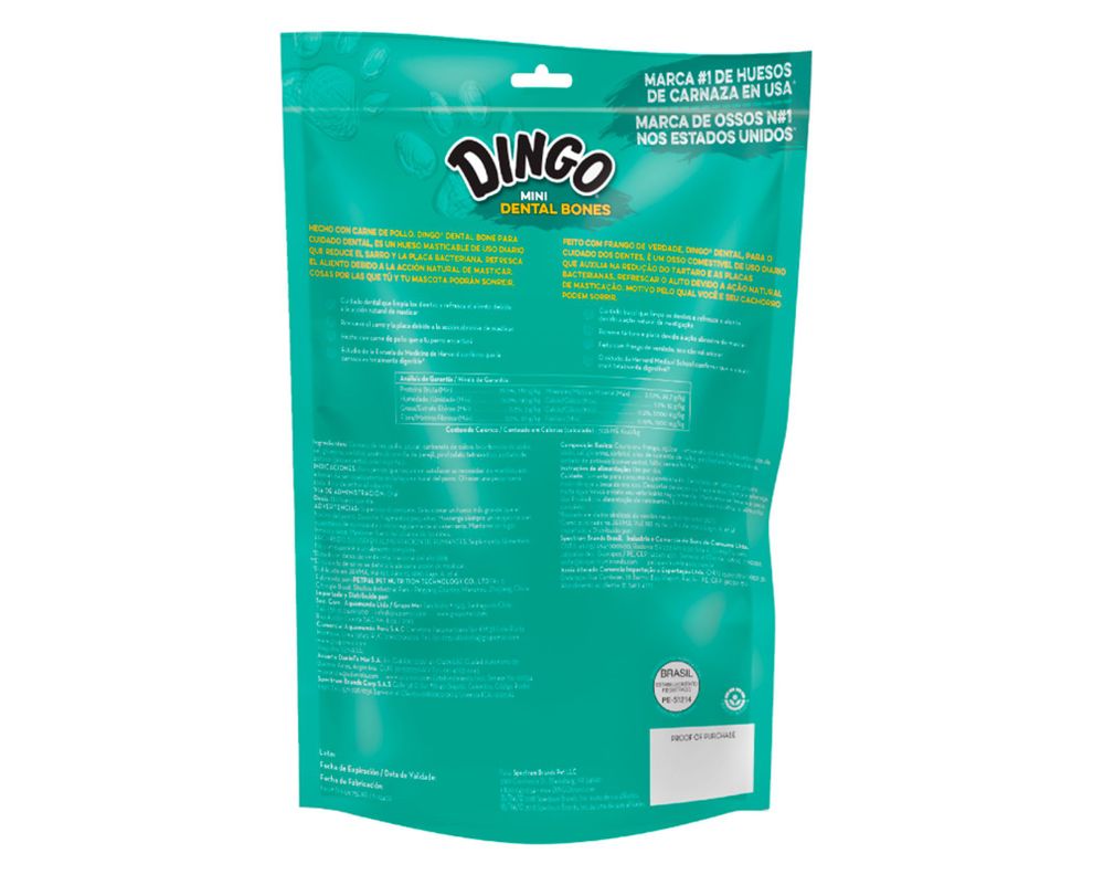Snack perro 70 gr Dental mini bones carnaza y pollo Dingo-1