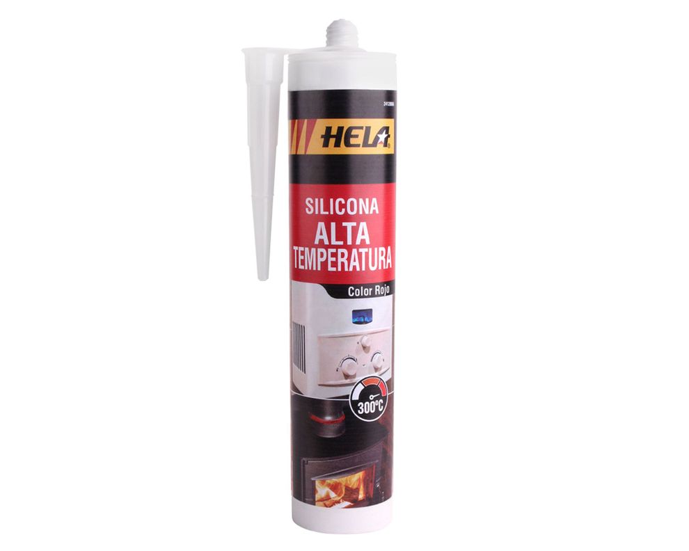 Silicona 280 ml Alta temperatura rojo Hela-0