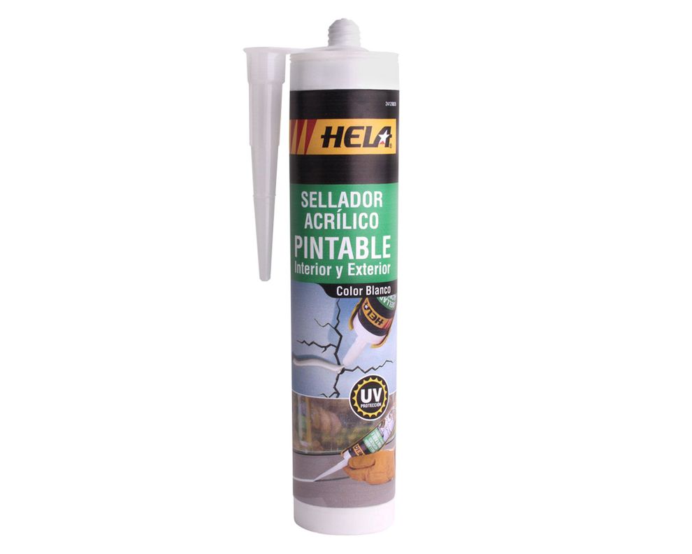Sellador acrílico 280 ml pintable blanco Hela-0