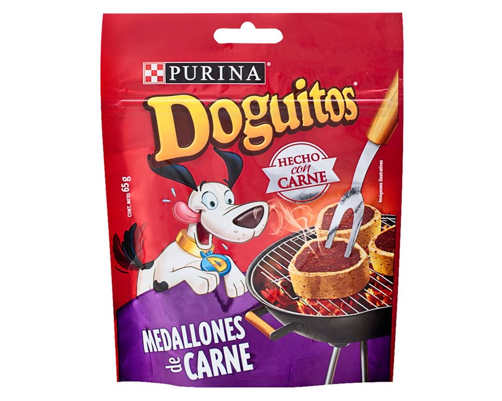 Snack perro adulto 65 gr medallones carne Doguitos.-1