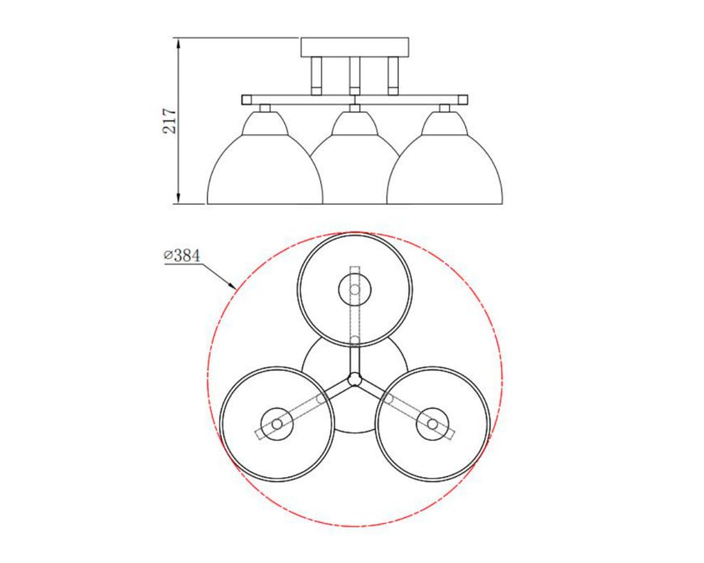Lámpara de techo 3L E27 Irlanda Abitare-5