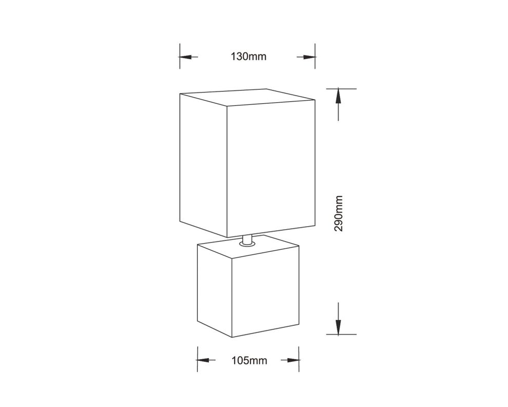 Lámpara sobremesa 1L E27 cubo Abitare-3