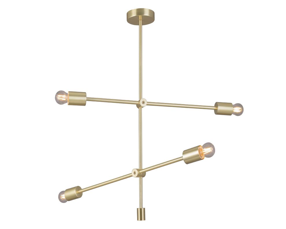 Lámpara colgar 4L E27 Asterisk gold bzlargo Abitare-0