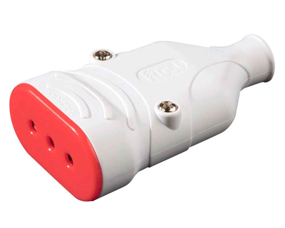 Enchufe hembra volante 10A 2P+T RS78203 blanco Rosi-0