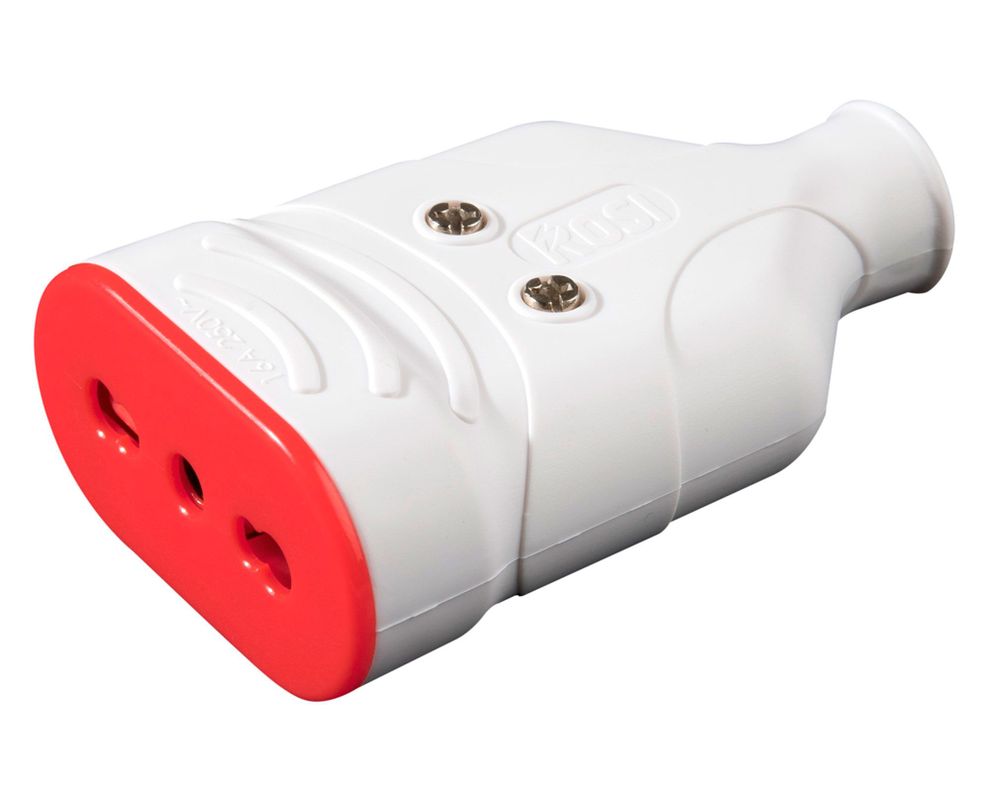 Enchufe hembra volante 10/16A 2P+T RS78205 blanco Rosi-0