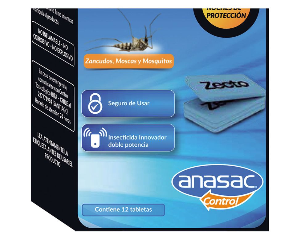 Recarga insecticida tableta Zecto 12 unidades Anasac-2