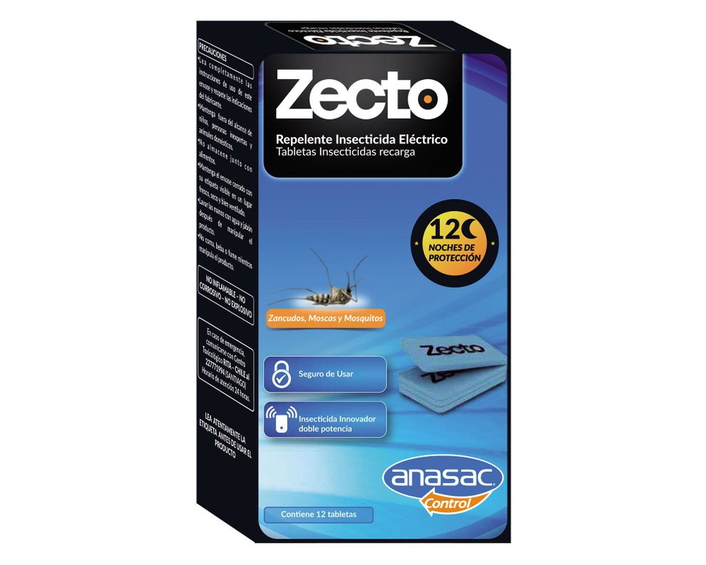 Recarga insecticida tableta Zecto 12 unidades Anasac-0