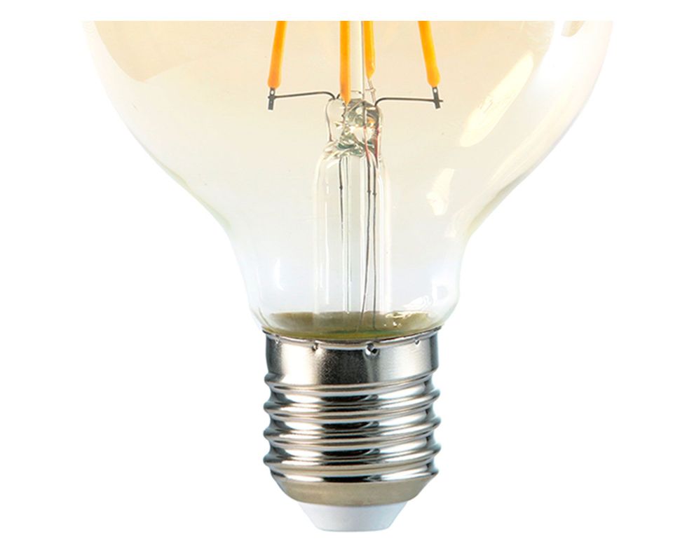 Ampolleta LED 6W E27 luz amarilla G80 Megabright-2