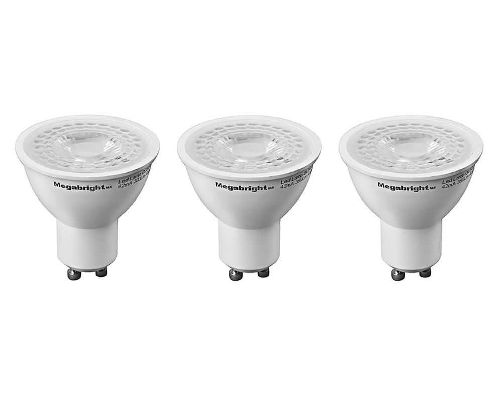 Ampolleta bright LED 5,5W GU10 luz fría PAR16 3 unidades Megabright-5