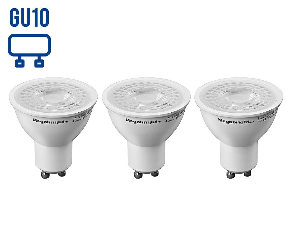Ampolleta bright LED 5,5W GU10 luz fría PAR16 3 unidades Megabright-6