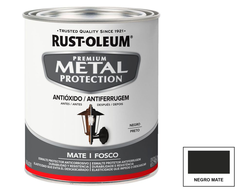 Esmalte anticorrosivo 946 ml Metal Protection negro mate Rust-Oleum.-0