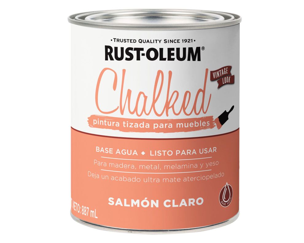 Pintura tizada 1/4 galón Vintage look salmón claro mate Rust-Oleum-0