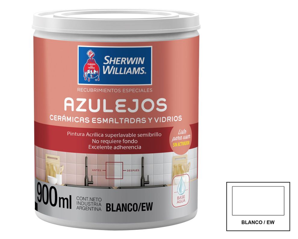 Esmalte para azulejo 1/4 galón blanco/EW semi brillante Sherwin Williams-0