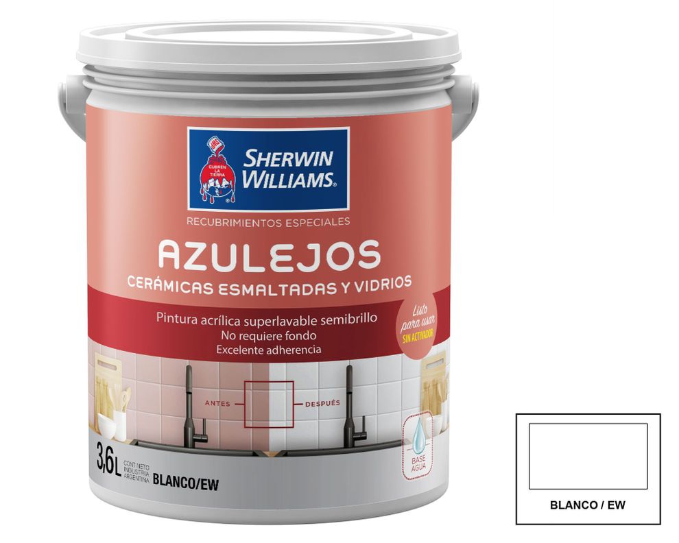 Esmalte para azulejo 1 galón blanco/EW semi brillante Sherwin Williams-0