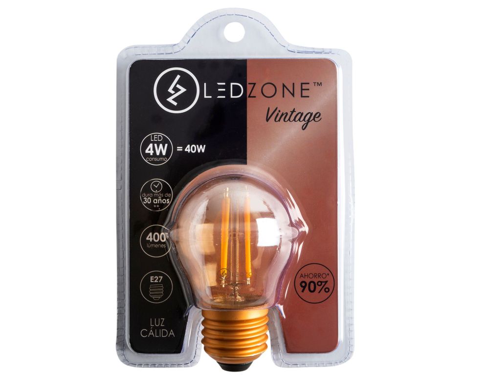 Ampolleta LED 4W E27 luz cálida mini globo Ledzone-1