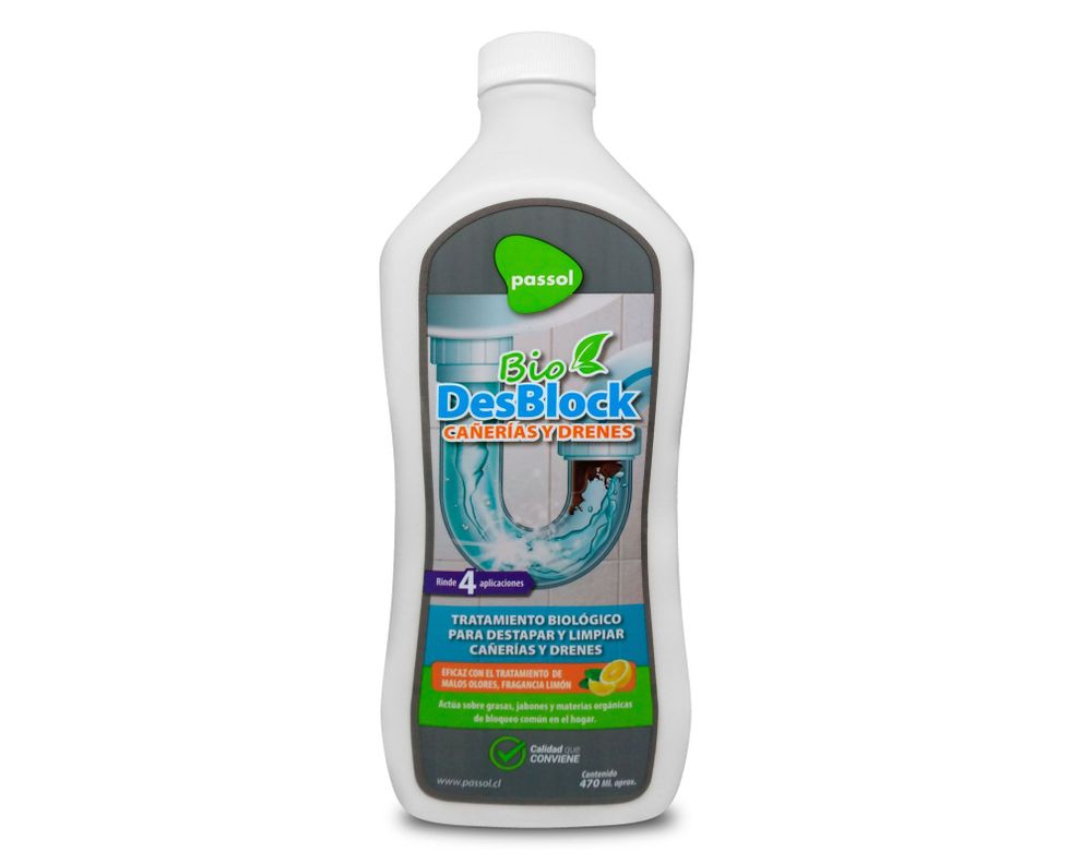 Destapador biológico drenajes 437 ml Bio DesBlock limón Passol-0