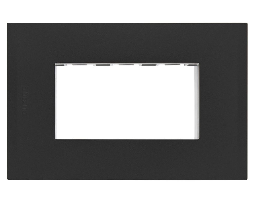 Placa 3 modulos + soporte Nobile negro Bticino