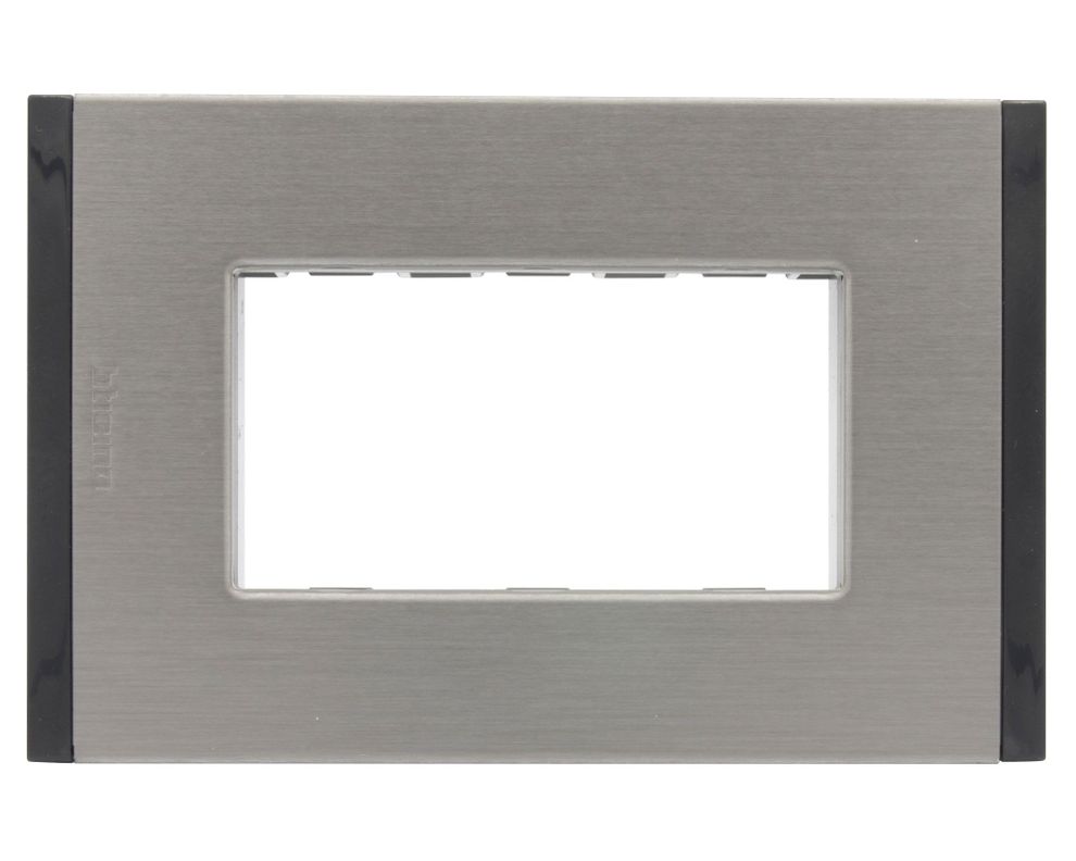 Placa 3 módulos + soporte Nobile titanio Bticino-0