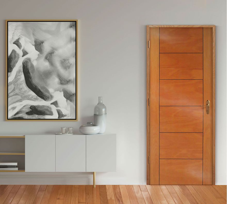 Puerta interior barnizada Capri III Enchapada 75x200 cm Itma.-0