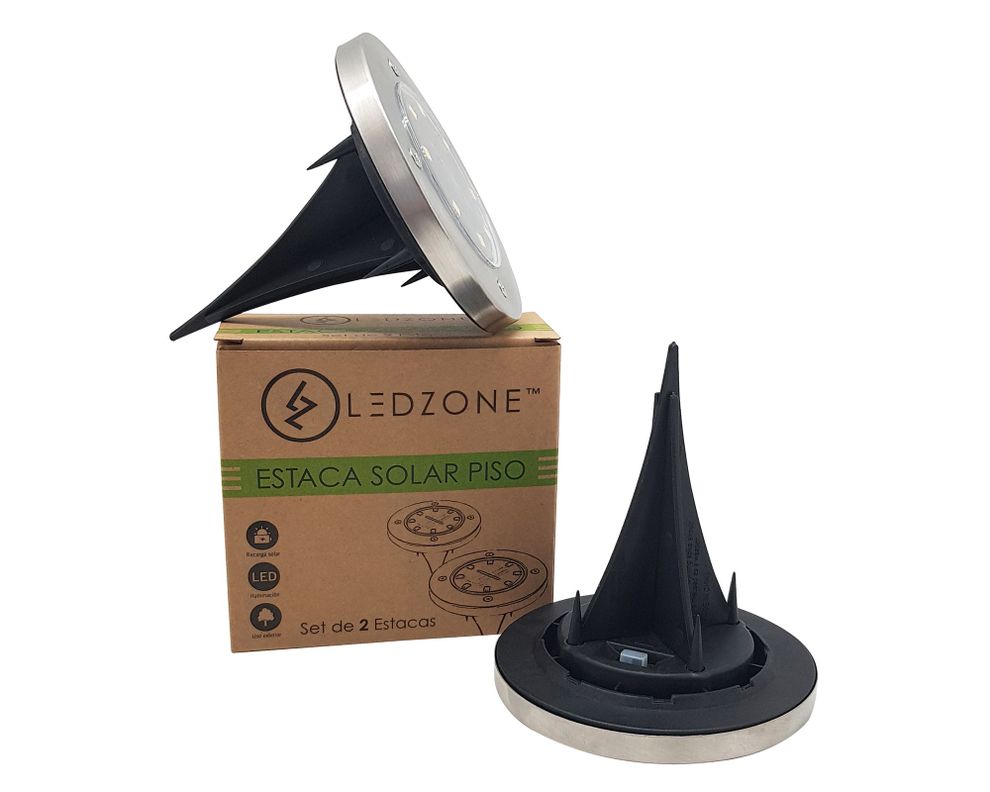 Estaca solar 12 LED 2 unidades Ledzone-0