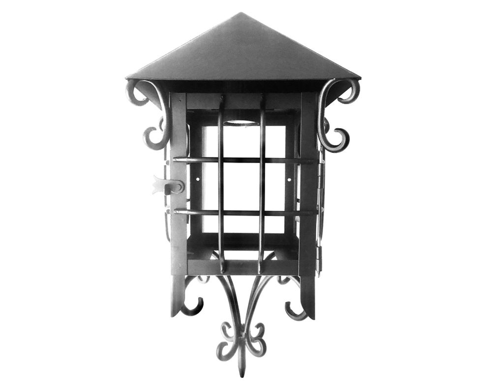Farol 1L E27 Colonial mural negro mate Euro.-0