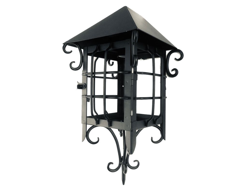 Farol 1L E27 Colonial mural negro mate Euro.-1