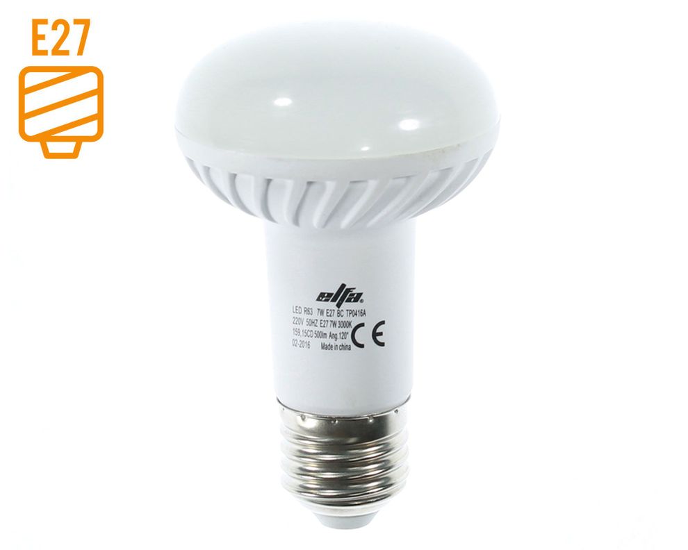 Ampolleta LED 50W E27 luz cálida R63 Elfa-0