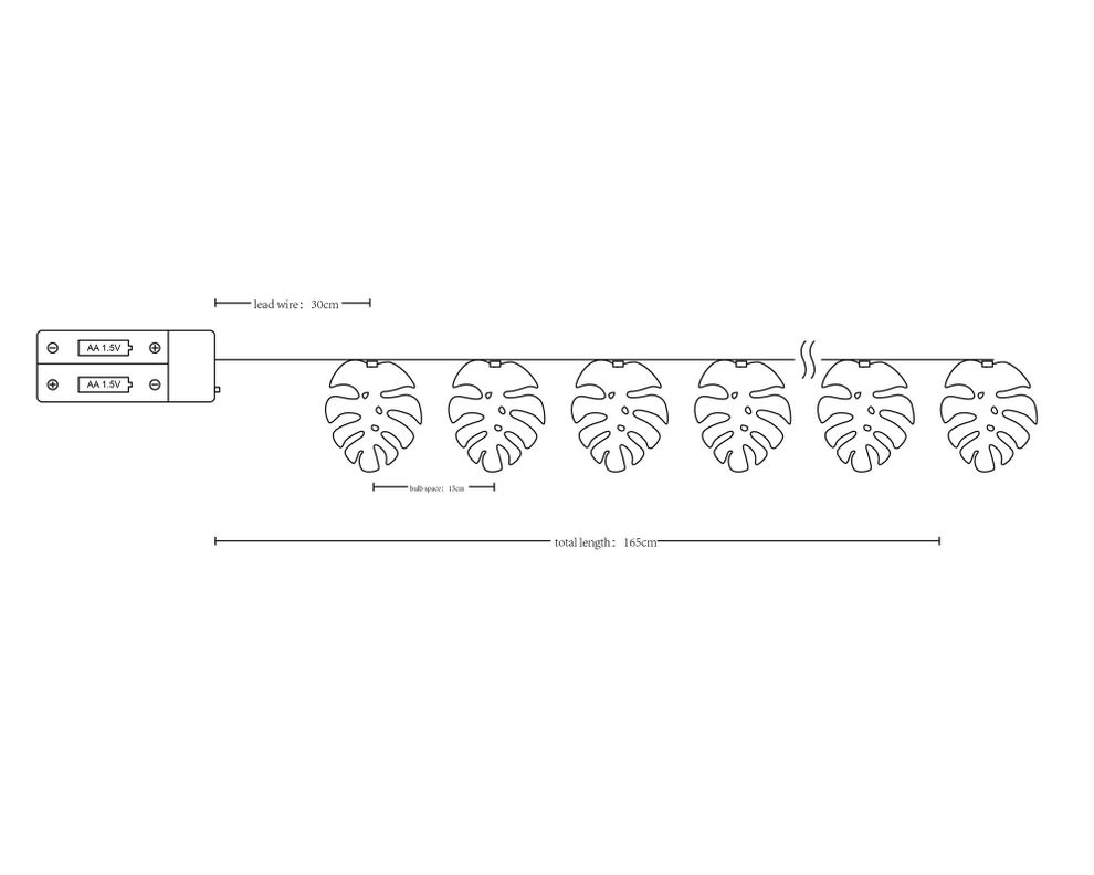 Guirnalda LED 10L monstera Abitare.-6