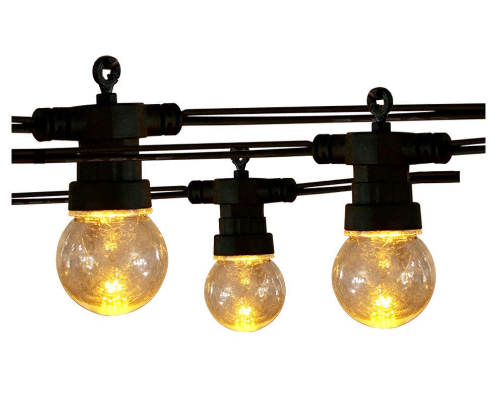 Guirnalda LED 3W 5.6 m 20L luz cálida negro/transparente-0