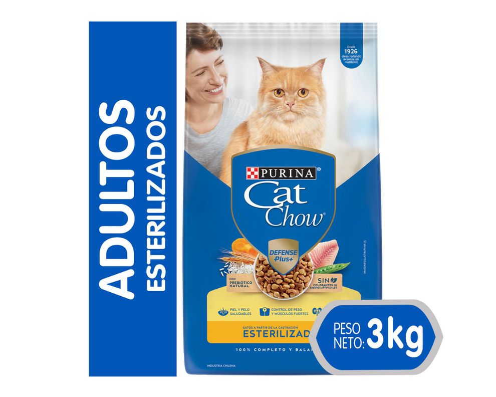 Alimento seco gatos 3 kg esterilizado Cat Chow-0