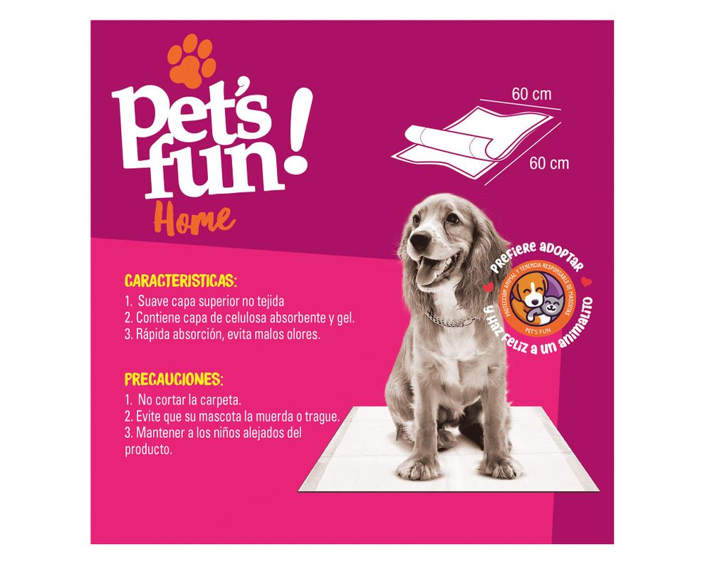 Carpeta de adiestramiento 60x60 cm 30 unidades Pet's fun-2
