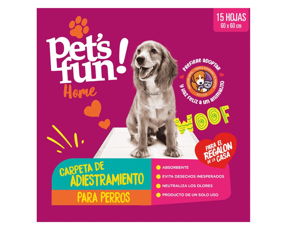Carpeta de adiestramiento 60x60 cm 30 unidades Pet's fun-1