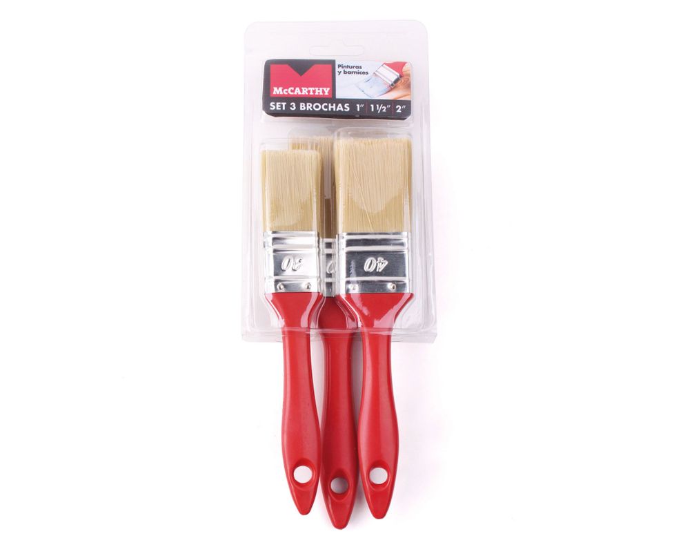 Brocha 1''-1 1/2''-2'' 3 piezas rojo McCarthy-3