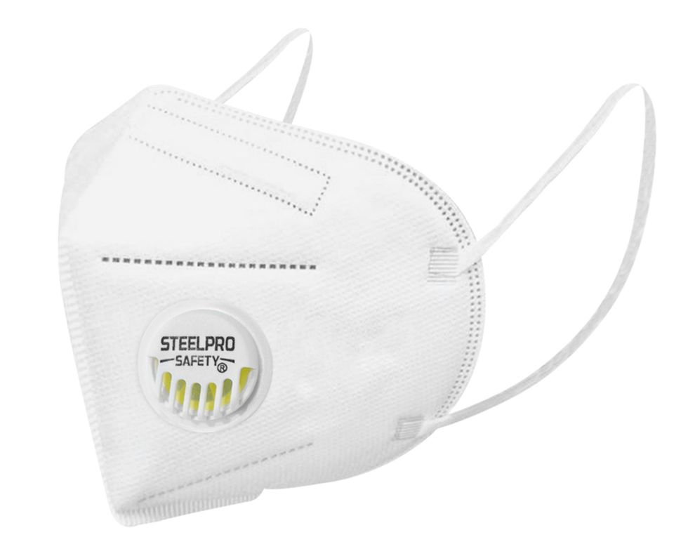 Mascarilla respiradora KN95 con válvula blanco 2 unidades SteelPro-2