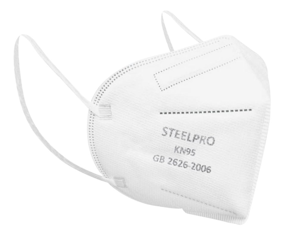Mascarilla respiradora KN95 con válvula blanco 2 unidades SteelPro-1