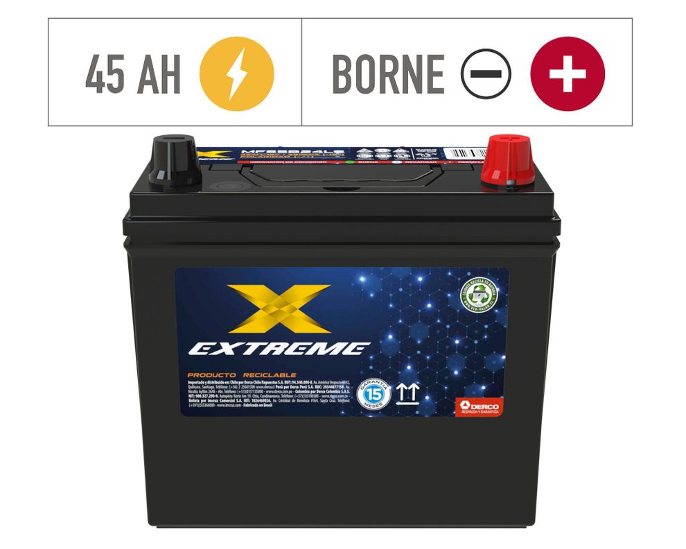 Batería 45AH 380CCA izquierdo MF55B24LS Extreme.-1