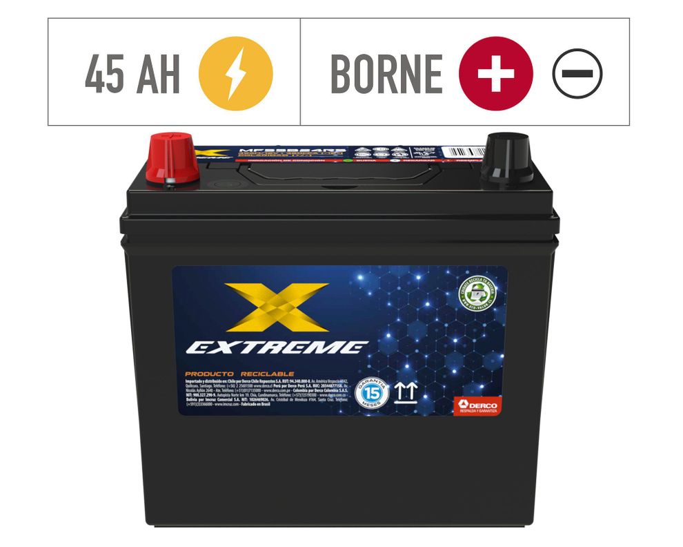 Batería 45AH 380CCA derecho MF55B24RS Extreme.-1