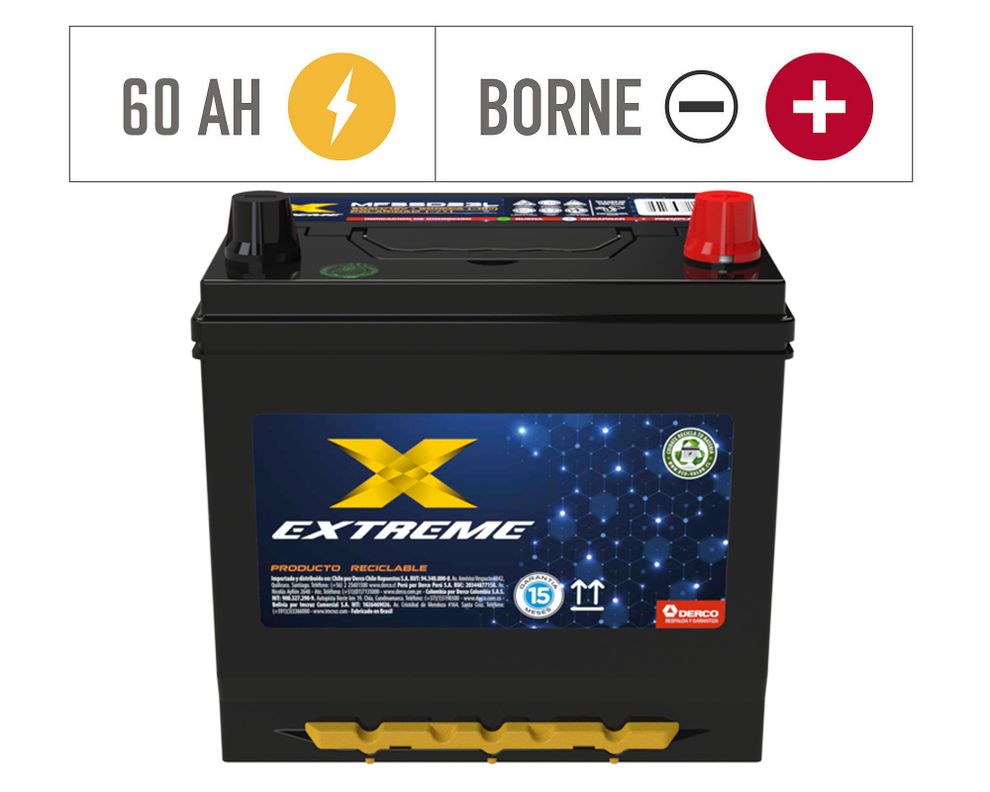 Batería 60AH 500CCA Derecho MF55D23L Extreme.-1