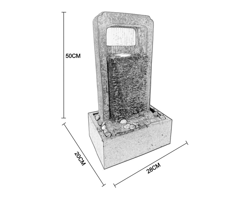 Fuente agua Pared piedras LED Outzen-4