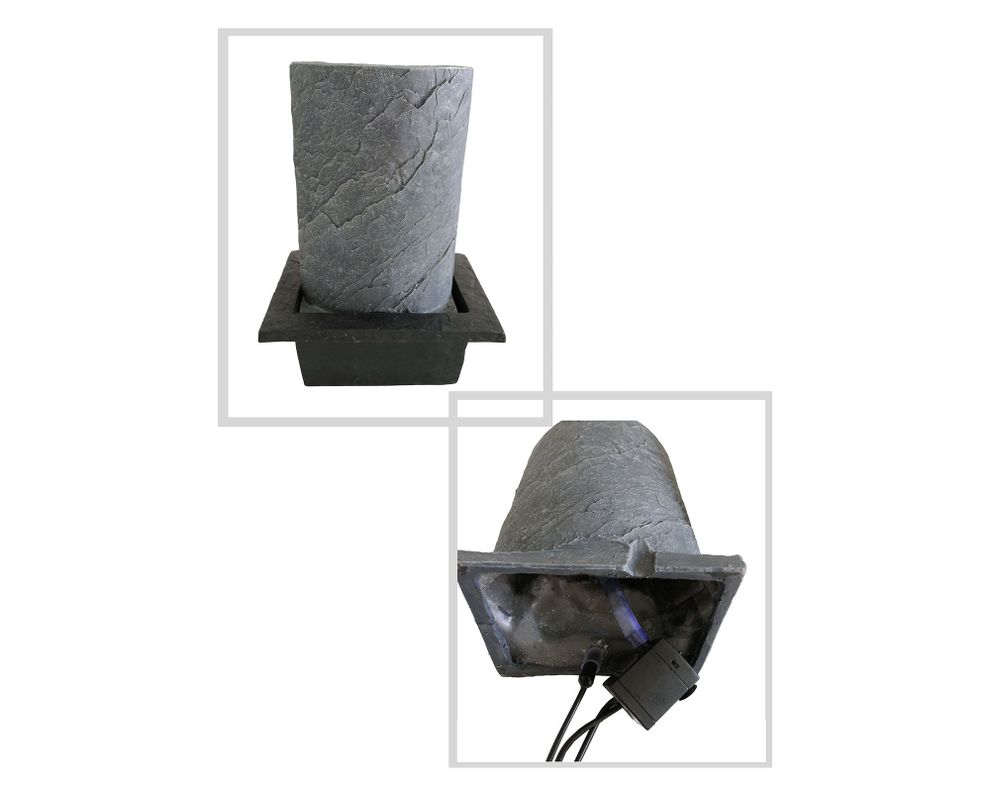Fuente agua columna 25 cm buda sentado LED Outzen-2
