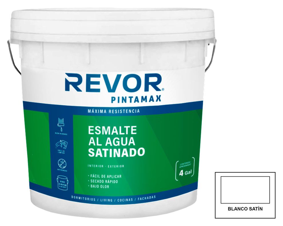 Esmalte al agua blanco satín 15 lt-0
