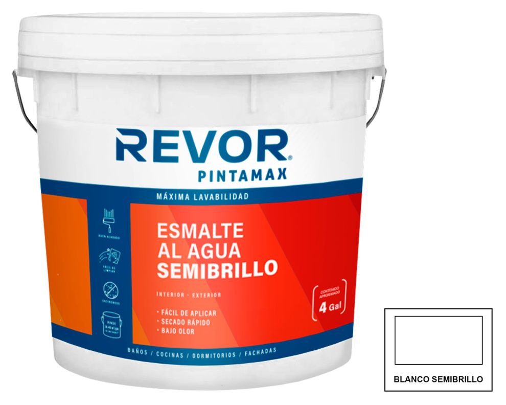 Esmalte al agua blanco Semi brillante 15 l-0