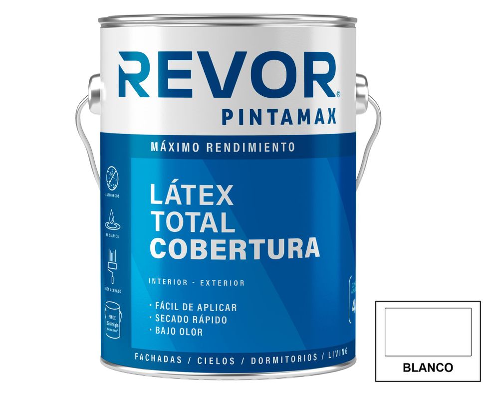 Látex 1 galón Pintamax blanco mate Revor.-0