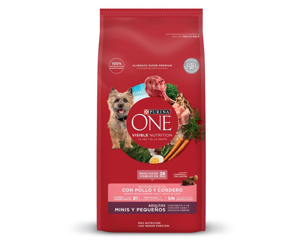 Alimento perro adulto 2 kg mini/pequeño pollo y cordero Purina One.-1