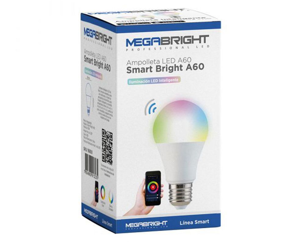 Ampolleta LED 10W E27 A60 SMART WIFI blanco Megabright.-2